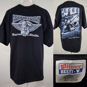 Vtg 2004 Hanes Beefy T-shirt Mens Large Biketoberfest Daytona Beach FL Hurricane